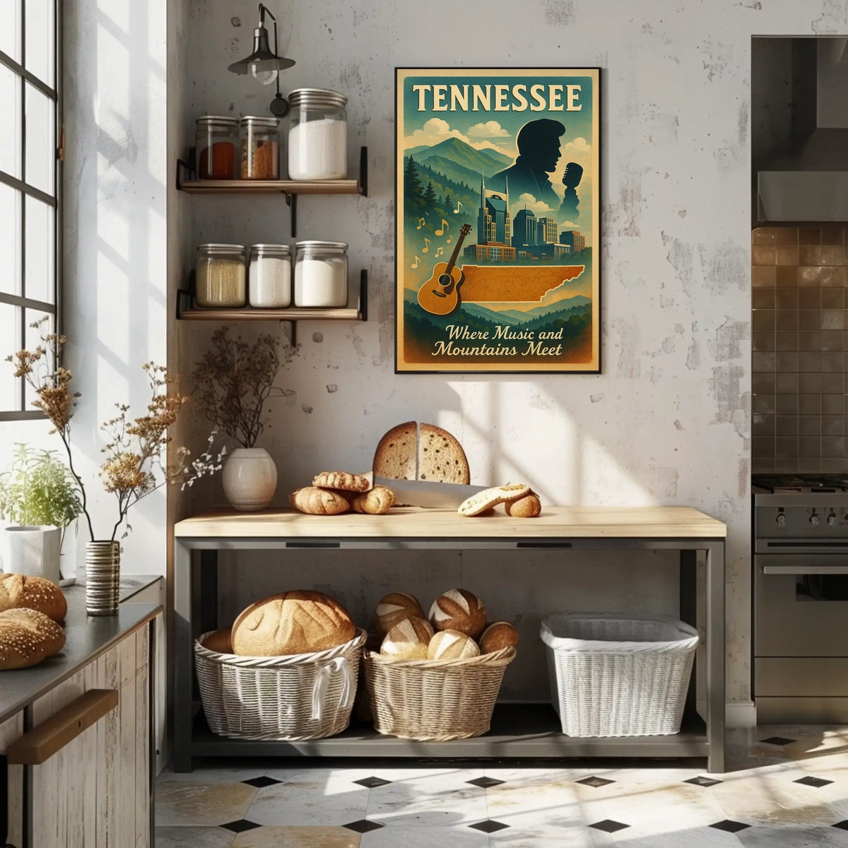 Tennessee Where Music and Mountains Meet Poster