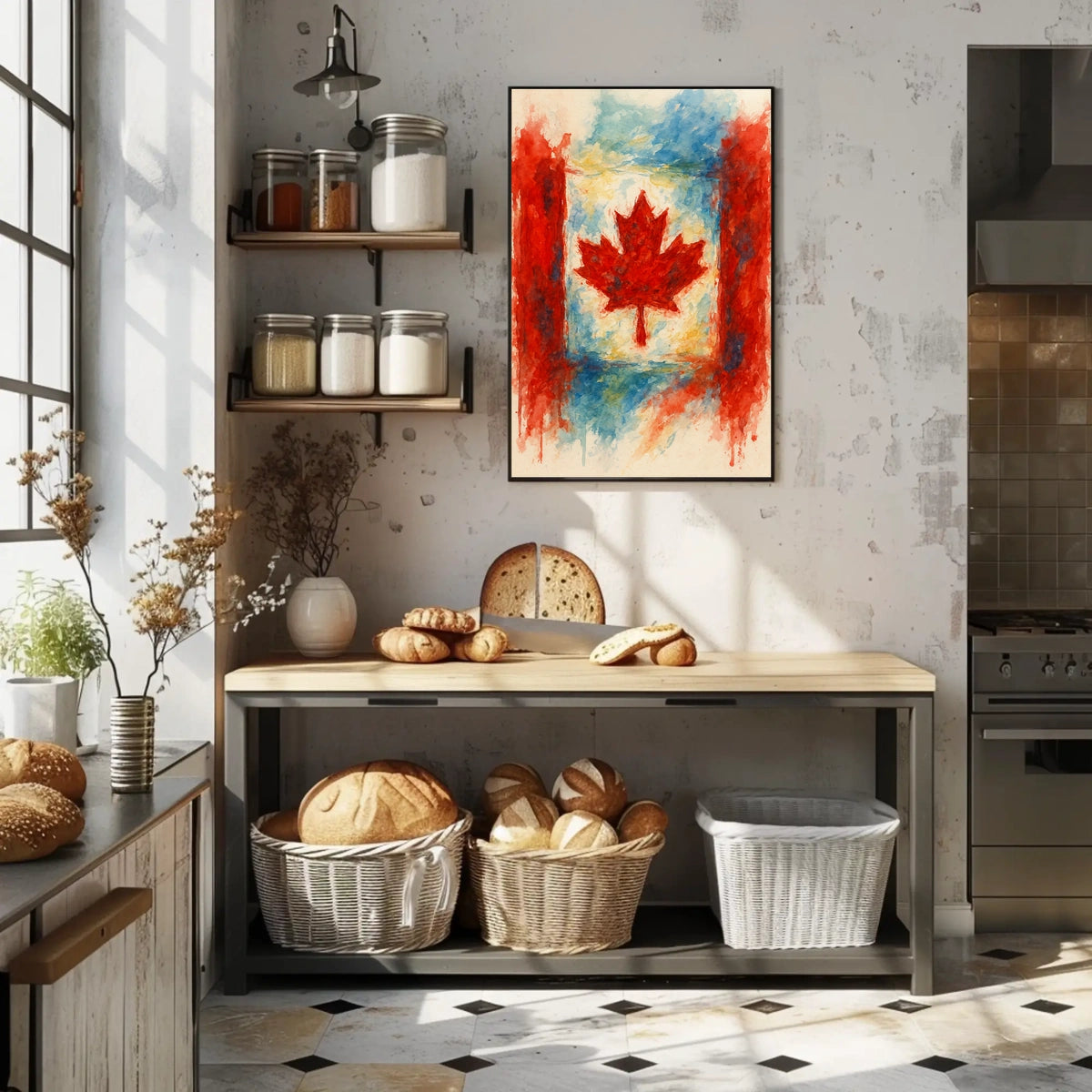 Canadian Maple Leaf Watercolor Poster