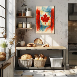 Canadian Maple Leaf Watercolor Poster