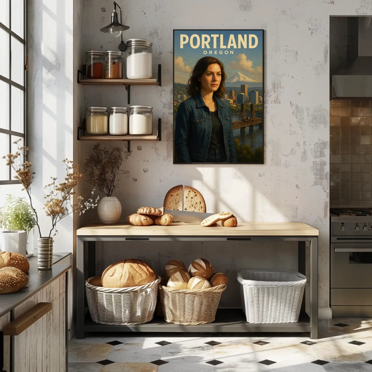 Portland, Oregon A Scenic Portrait Poster
