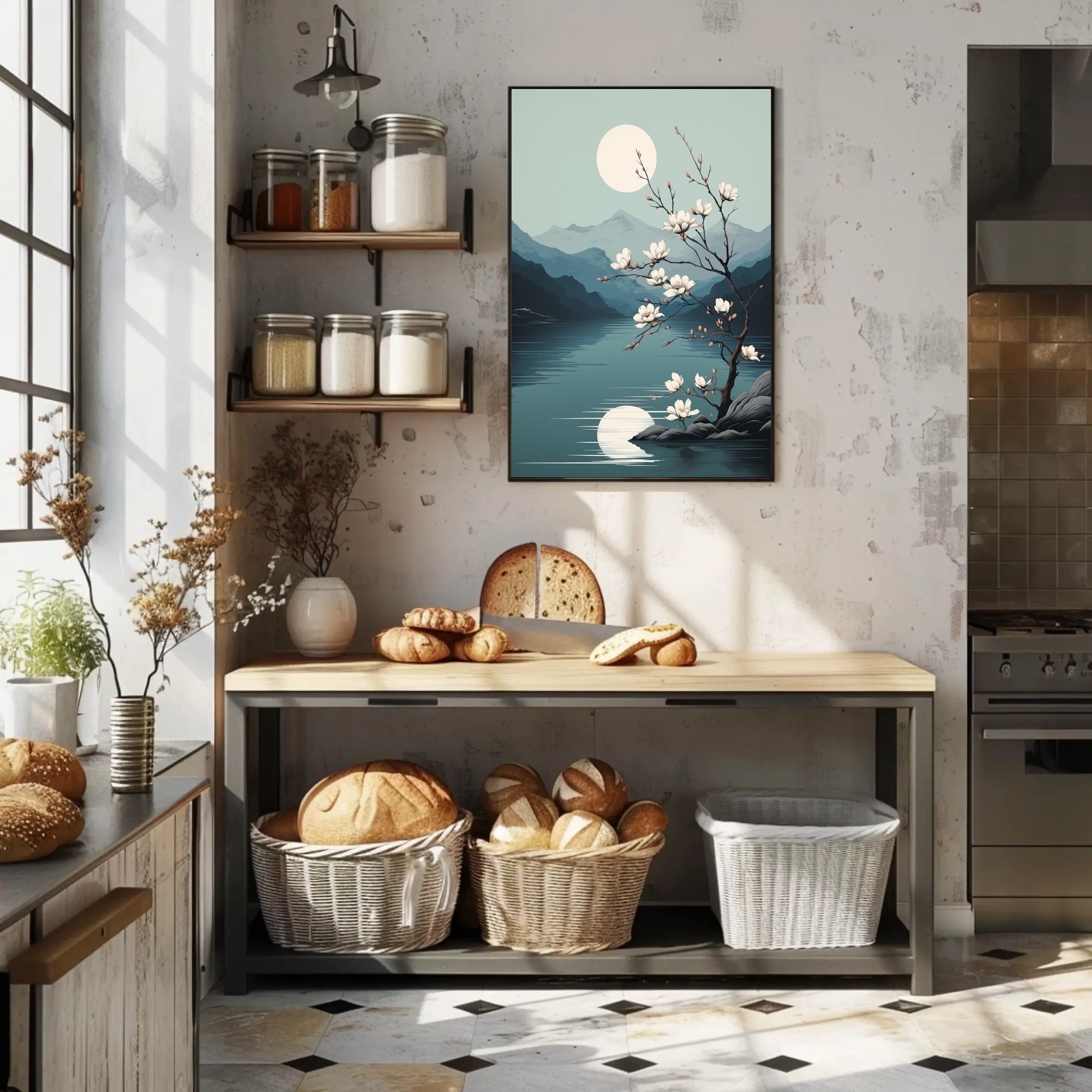 Tranquil Moonlit Blossoms Poster