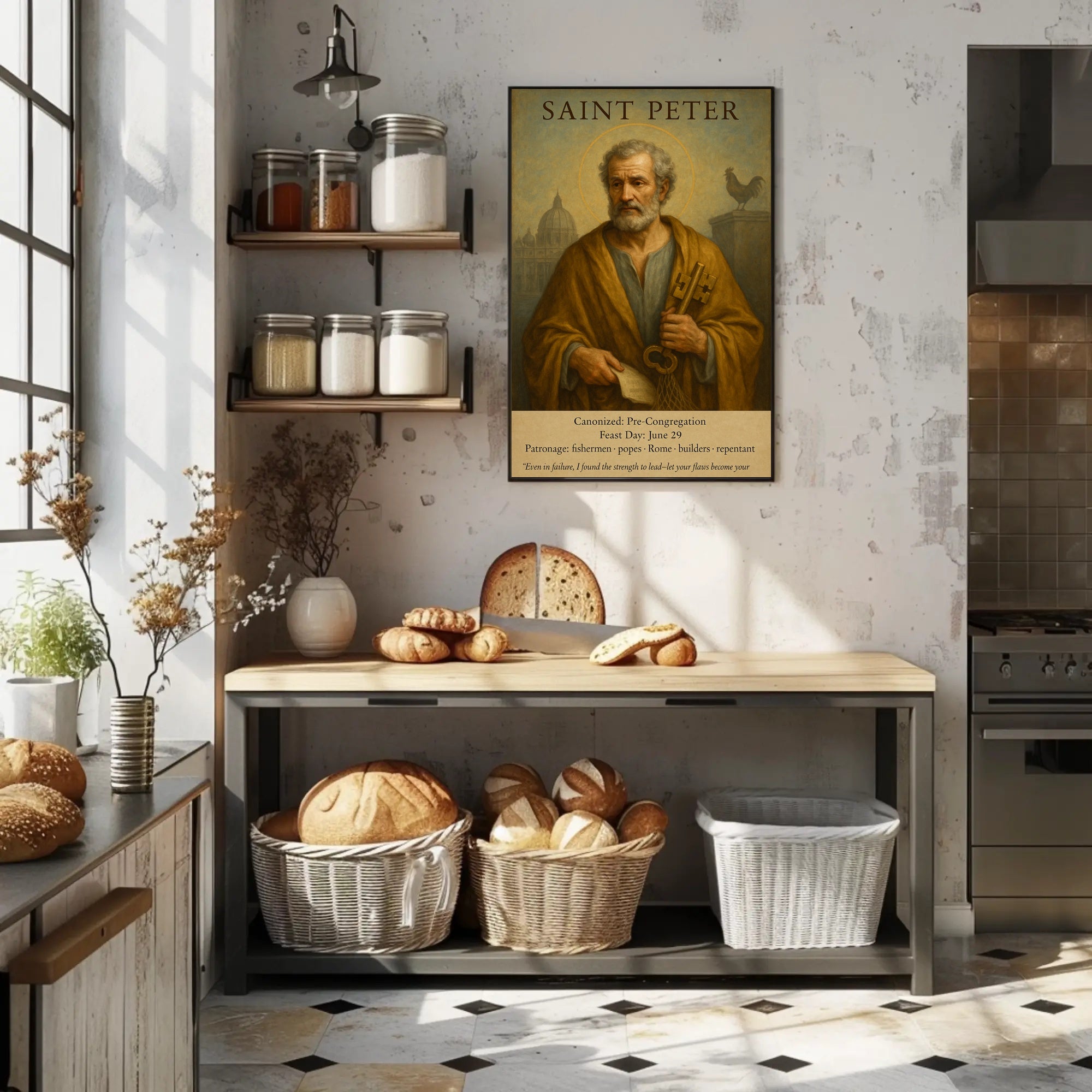 Saint Peter Religious Portrait Poster - Inspirational and Educational Poster
