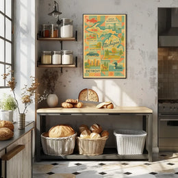 Michigan Upper Peninsula Abstract Typography Art Poster