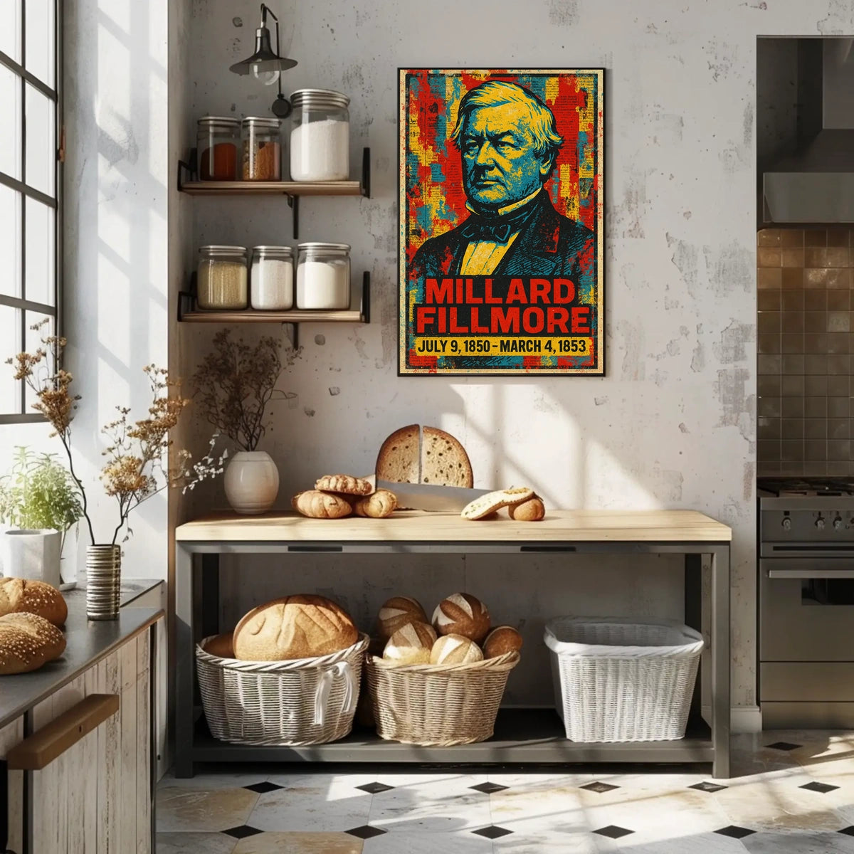 Millard Fillmore 13th President of the United States Street Art Mashup Poster