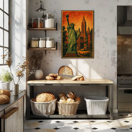 Timeless New York Poster Vintage NYC Skyline Wall Art Decor