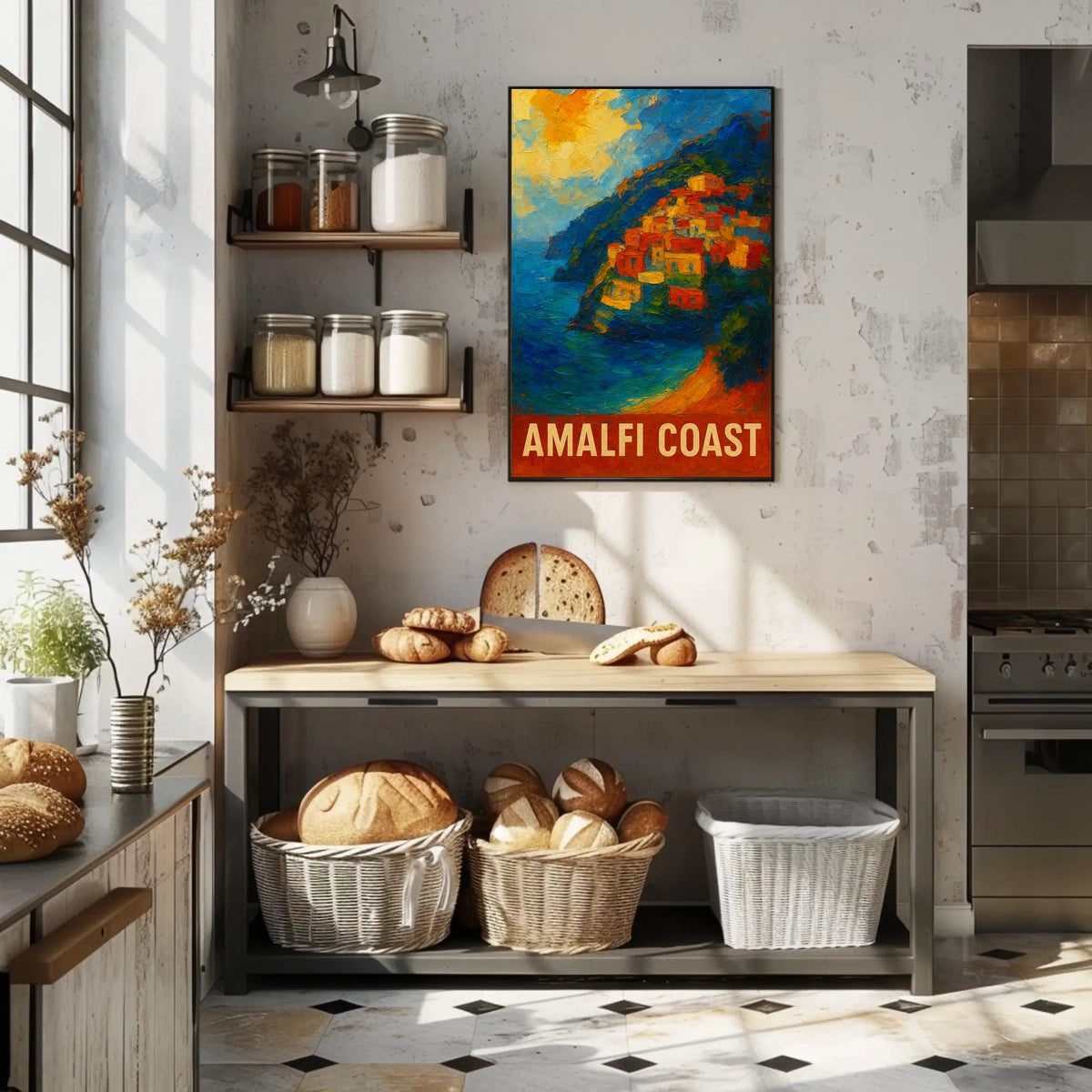 Amalfi Coast Poster Wall Art For Coastal Decor Gift