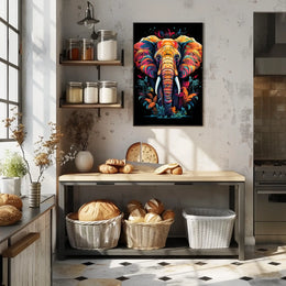 Majestic Elephant Abstract Wildlife Art Poster