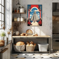Ancient Mesoamerican Pyramid Cultural Heritage Poster