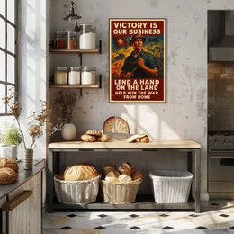 Patriotic WWII Era Industrial Propaganda Poster