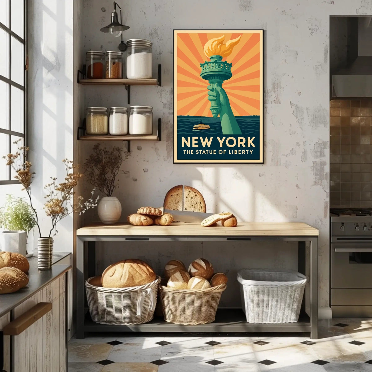 Statue of Liberty Vintage Travel Poster
