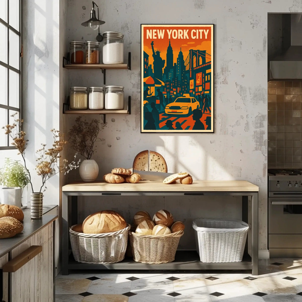 Vibrant New York City Poster for Urban Home Decor Art