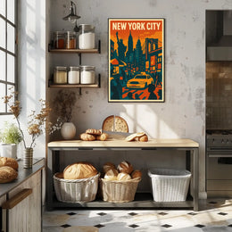 Vibrant New York City Poster for Urban Home Decor Art