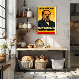 Grover Cleveland 24th President of the United States Inked Comic Style Poster