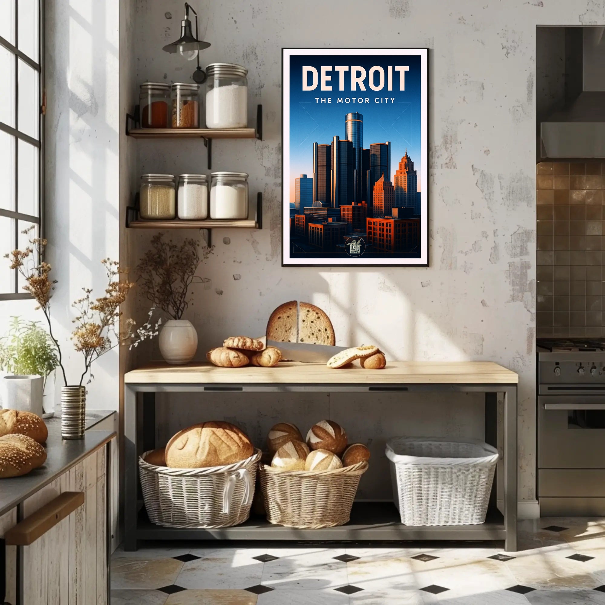 Detroit The Motor City Poster PosterGoat