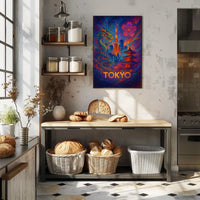 Tokyo Tower Fantasy: Vibrant Poster of Tradition & Modernity
