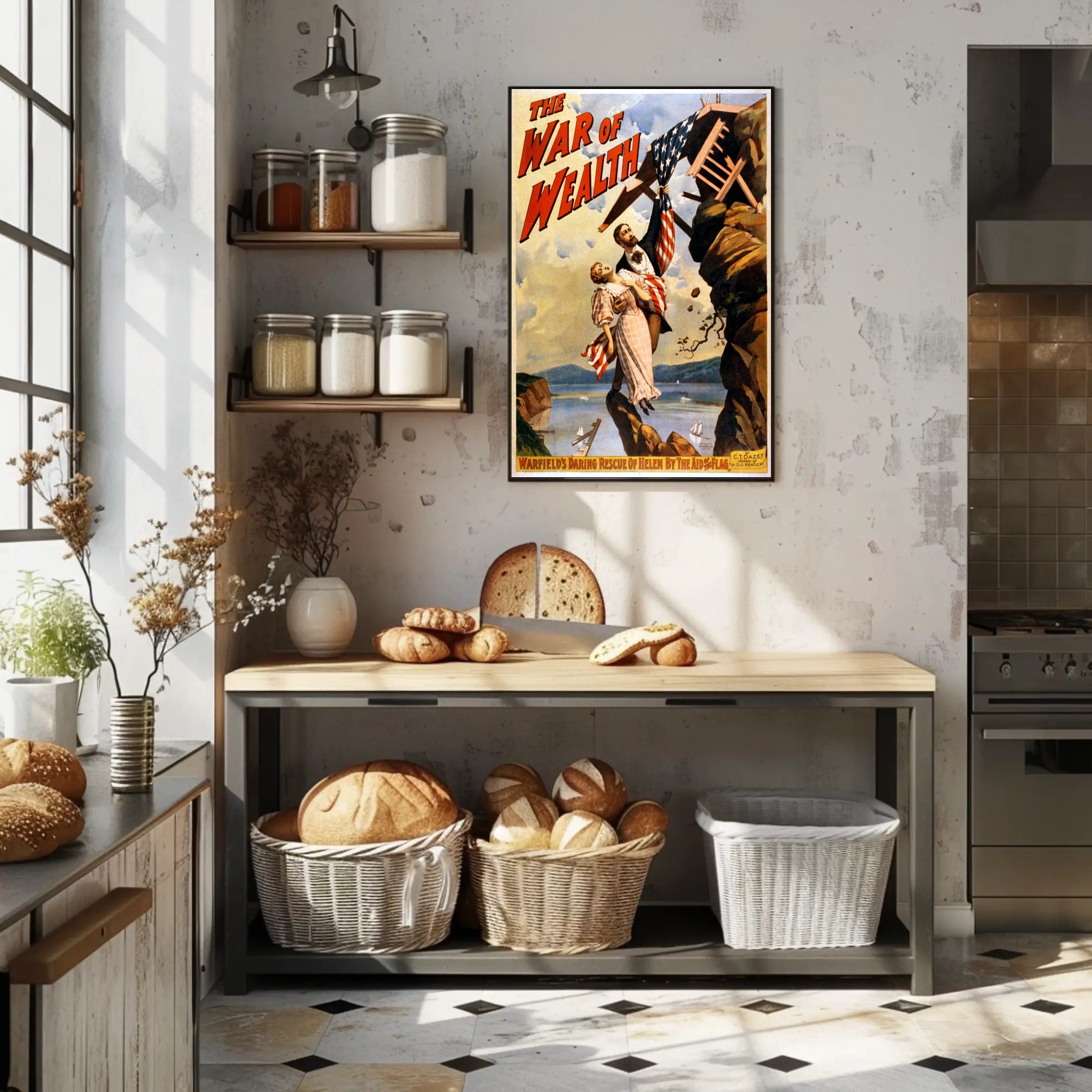 The War of Wealth Dramatic Rescue - Historical Poster