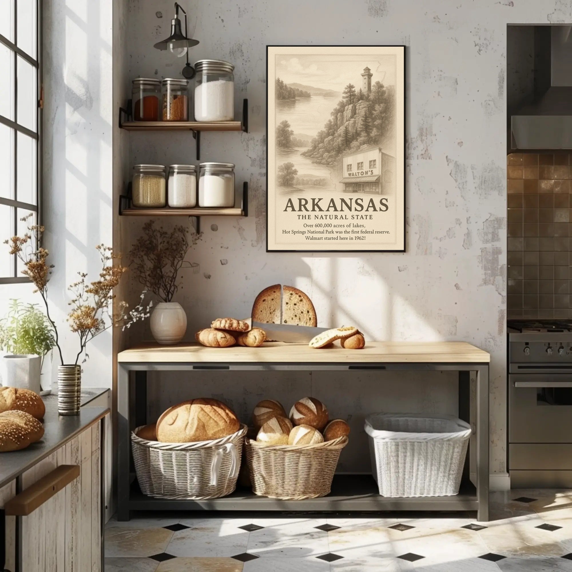 Arkansas Heritage Vintage Landscape National Park Poster