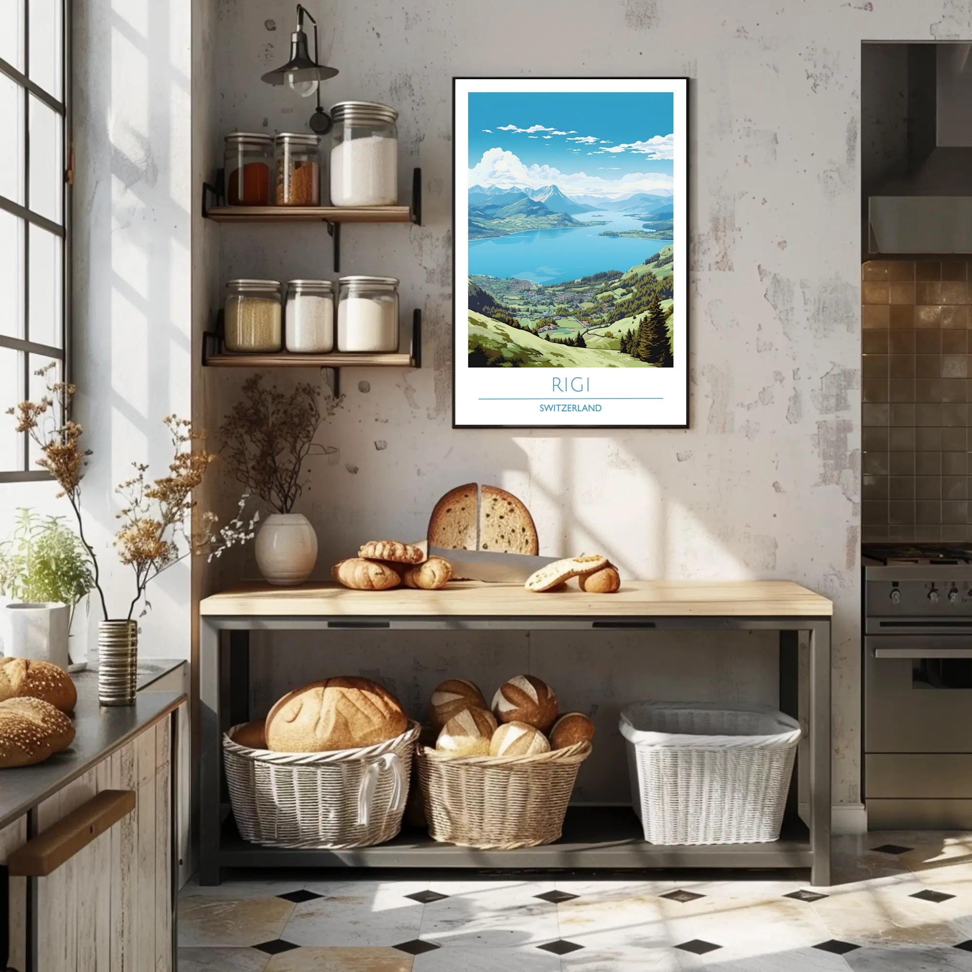 Majestic Swiss Alps Scenic Rigi Travel Poster