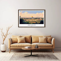 Jerusalem Skyline with Dome of the Rock Cityscape Poster