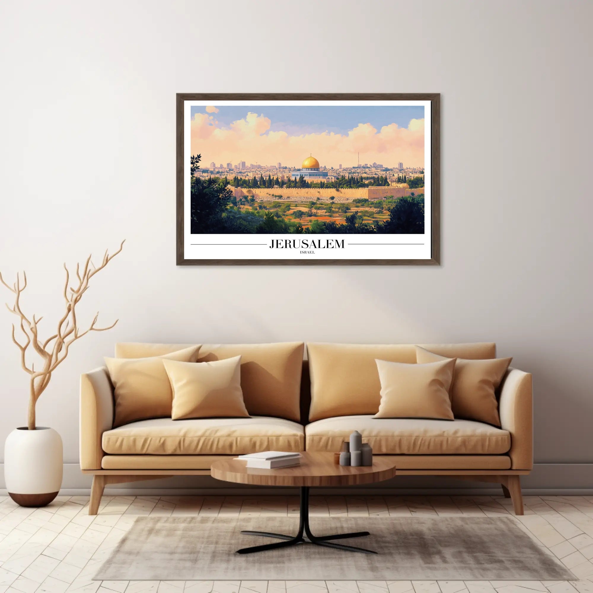 Jerusalem Skyline with Dome of the Rock Cityscape Poster