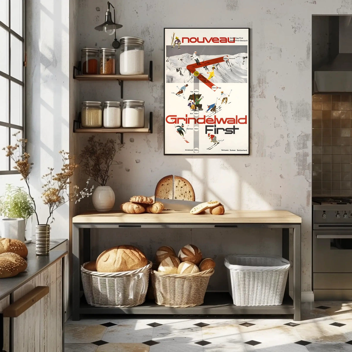 Grindelwald First Ski Resort Poster