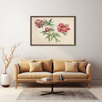 Botanical Elegance Red-Peony Flowers Vintage Artistic Poster