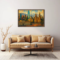 Vibrant Cityscape of Santiago Poster