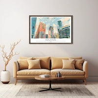 Houston Skyline Art Poster