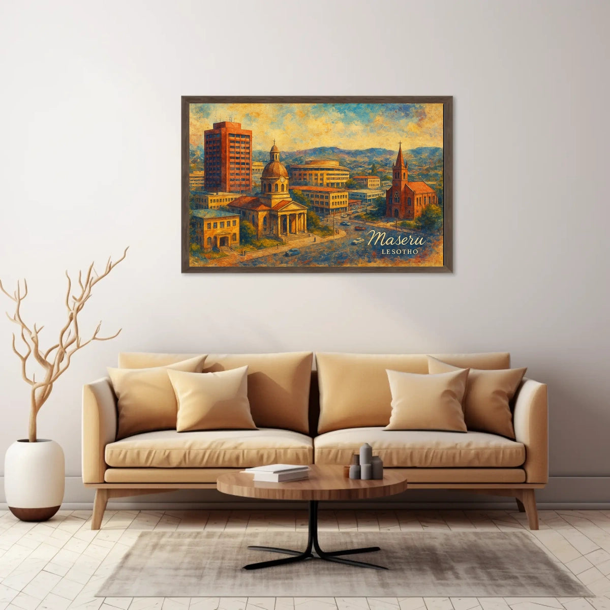 Maseru Cityscape Travel Minimalist Poster
