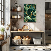 Lush Green Forest Abstract Artistic Poster