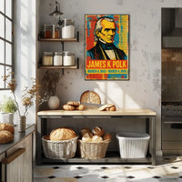 James K. Polk 11th President of the United States Street Art Mashup Poster