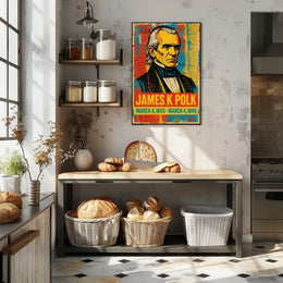 James K. Polk 11th President of the United States Street Art Mashup Poster