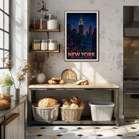 New York Nightscape Dreams Skyline Poster Modern Wall Art