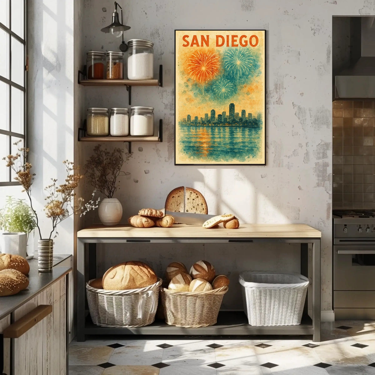 San Diego Skyline Celebration Poster