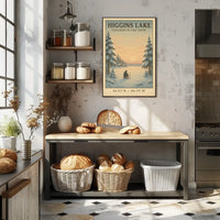 Higgins Lake Stillness in the Snow Poster