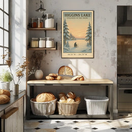 Higgins Lake Stillness in the Snow Poster