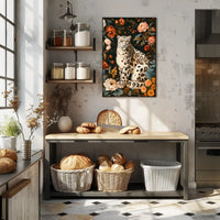 Majestic Snow Leopard Wall Art in Bloom