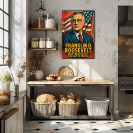 Franklin D Roosevelt 32nd President Poster Wall Art Print