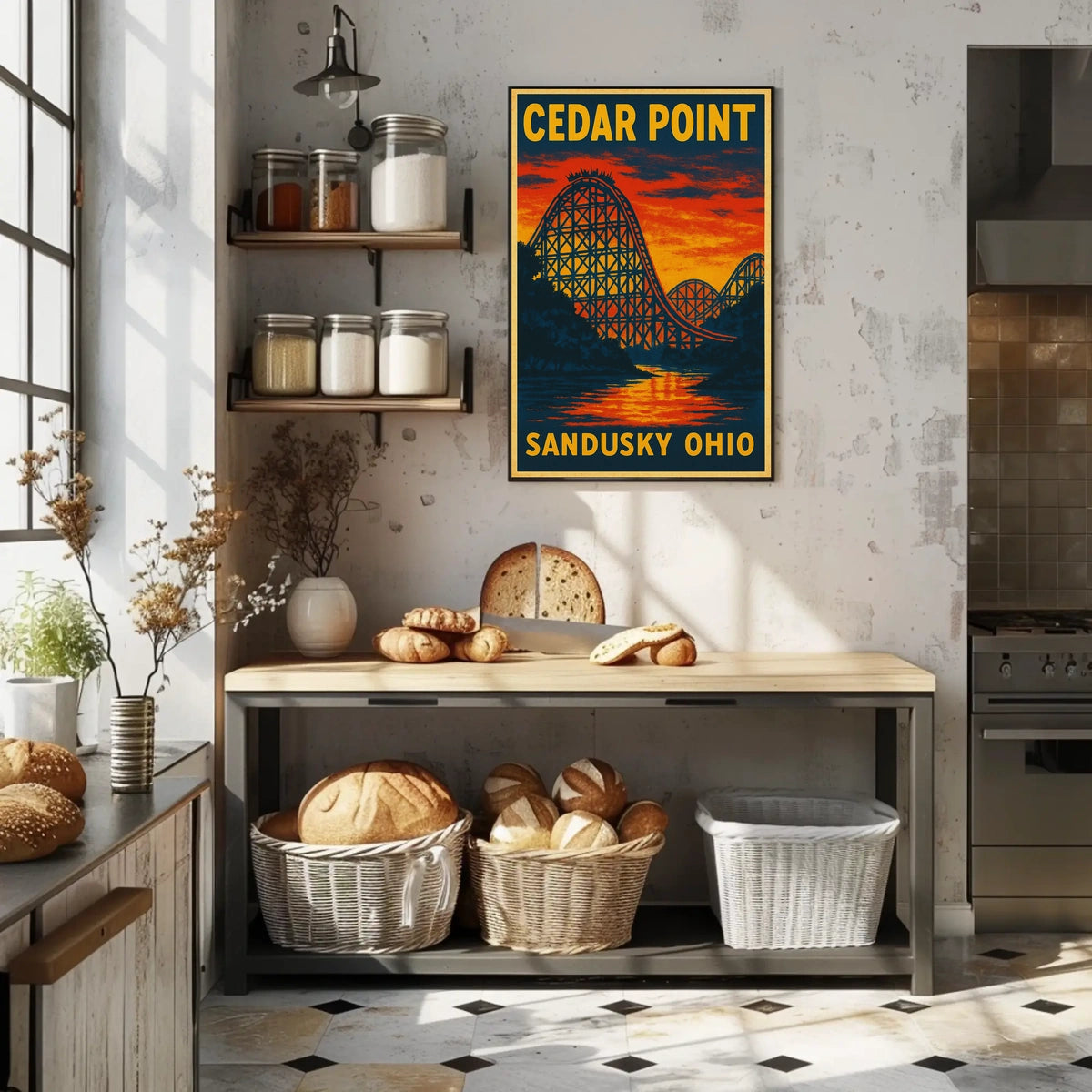 Cedar Point Adventure: Vintage Travel Poster