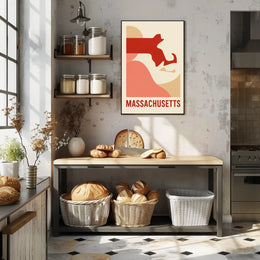 Massachusetts Abstract Art Poster