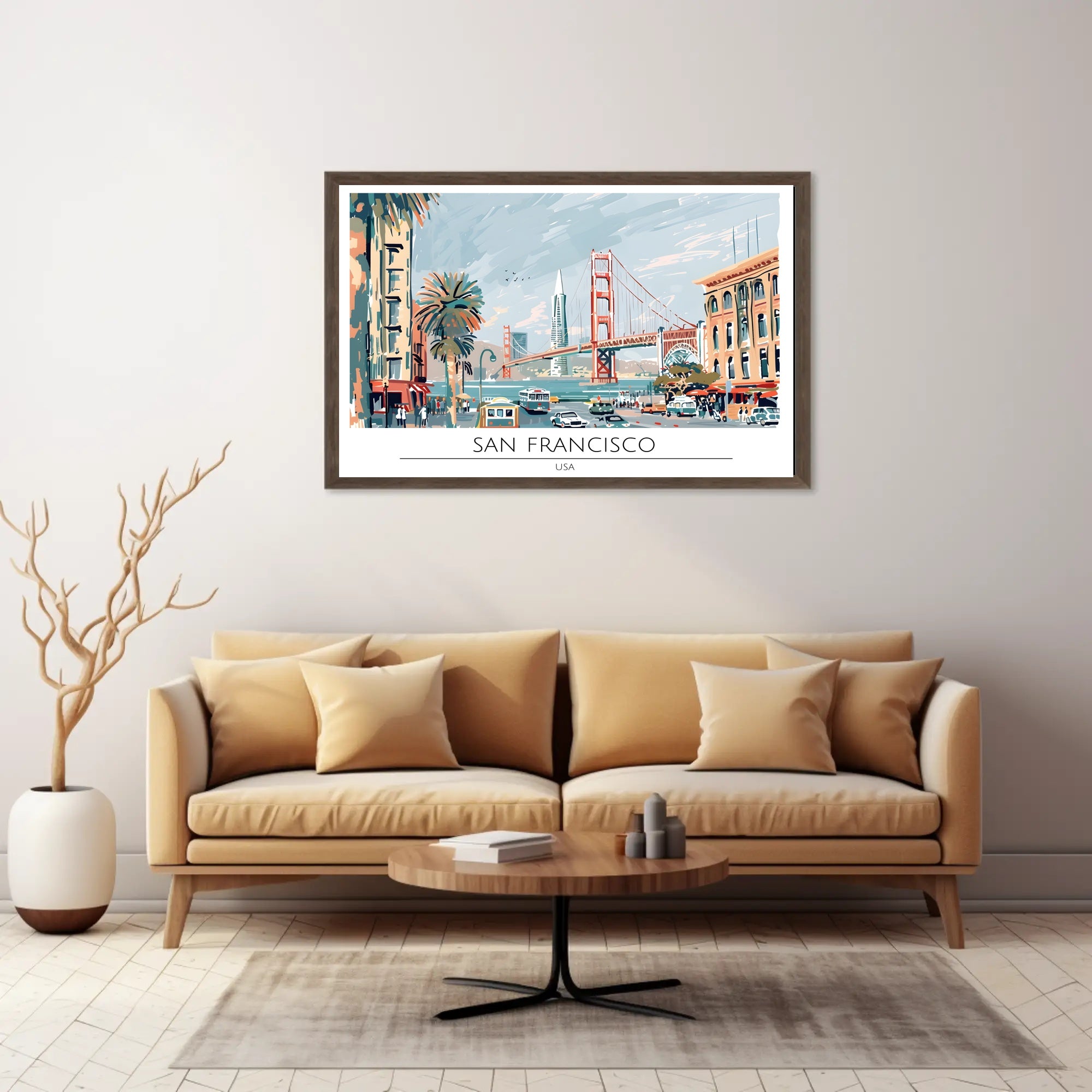 San Francisco Scenic Illustration Poster PosterGoat