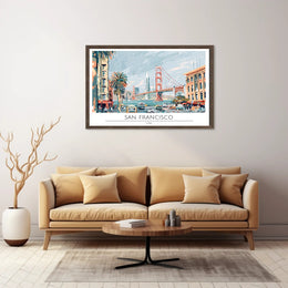 San Francisco Scenic Illustration Poster PosterGoat