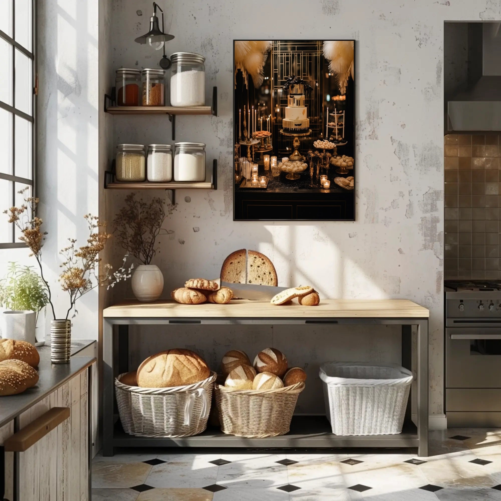 Elegant Art Deco Dessert Display Poster