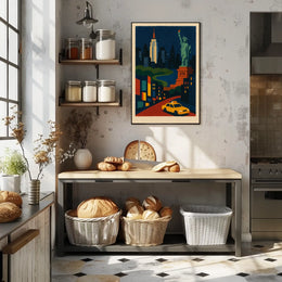 New York City Art Deco Poster Abstract Landmarks Wall Art