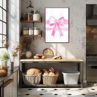 Pink Ribbon Elegance Minimalist Wall Art Poster