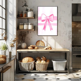 Pink Ribbon Elegance Minimalist Wall Art Poster