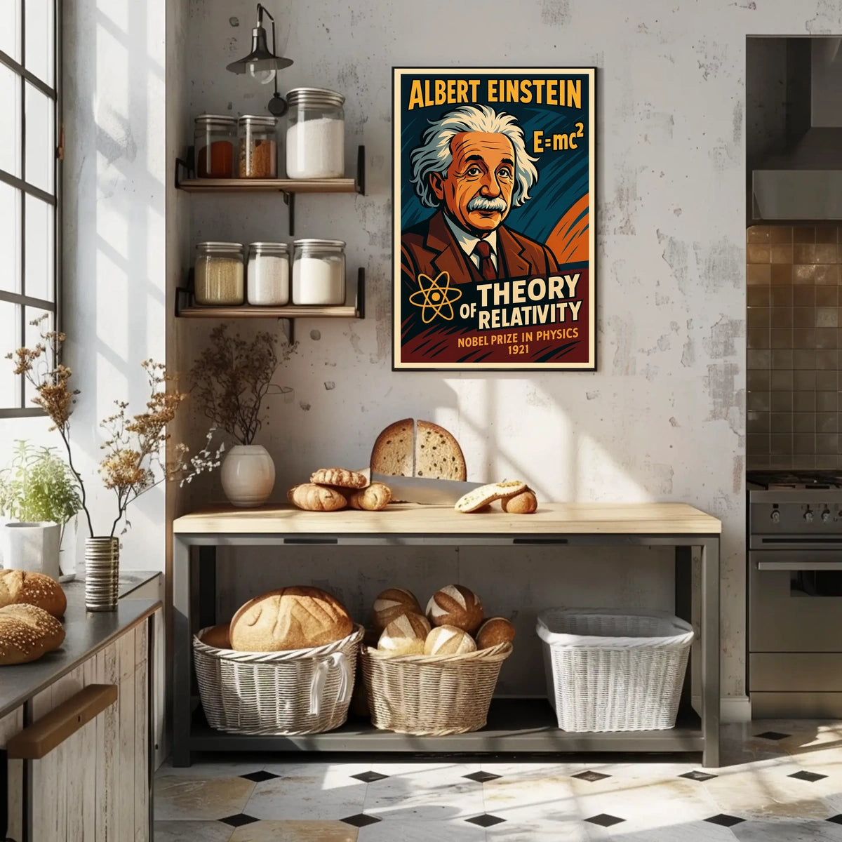 Albert Einstein Theory Relativity Vintage Portrait Educational Wall Art Iconic Timeless Poster