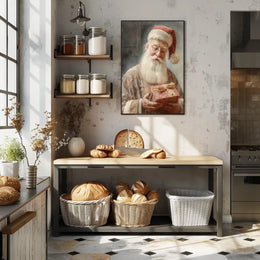 Santa Claus With A Gift Poster