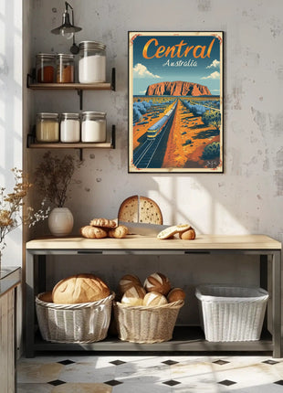 Uluru Australia Vintage Travel Adventure Poster
