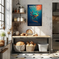 Axolotl Nature Poster Vintage Aquatic Wall Art